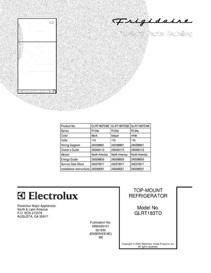 Diagram for GLRT183TDWE