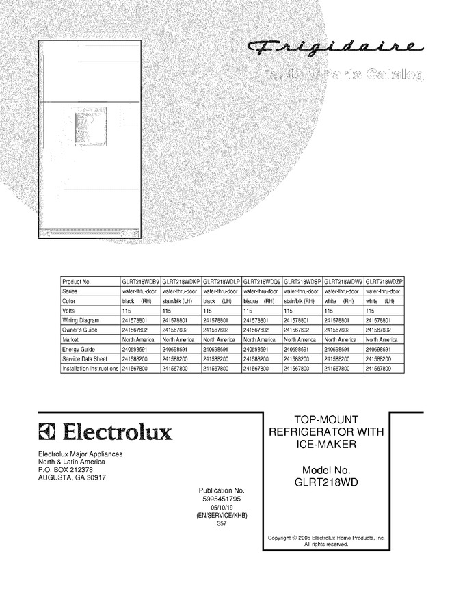 Diagram for GLRT218WDW9