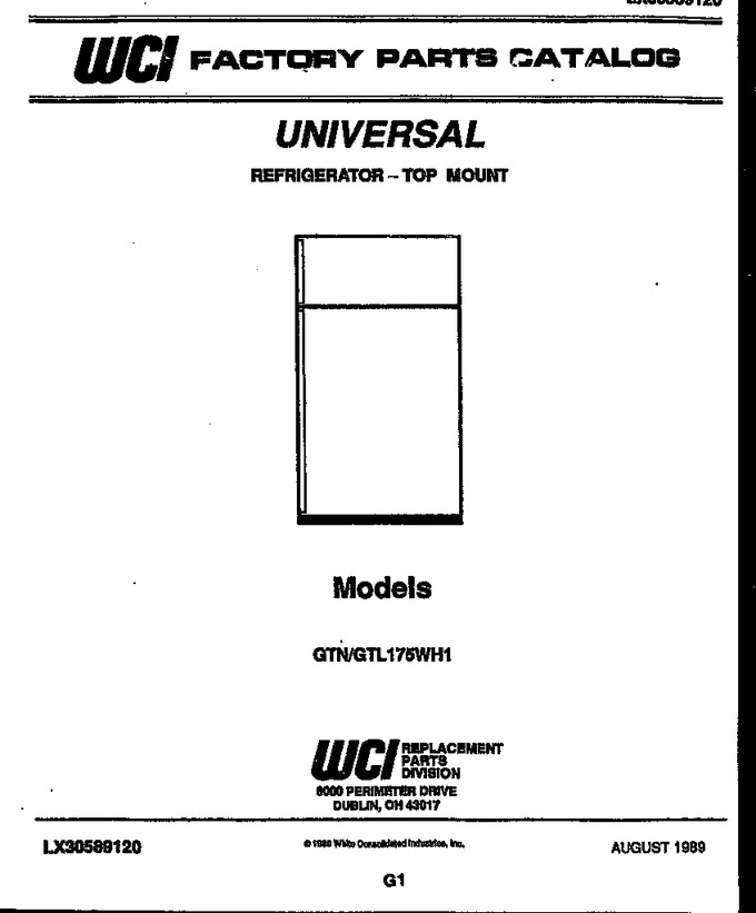 Diagram for GTL175WV1