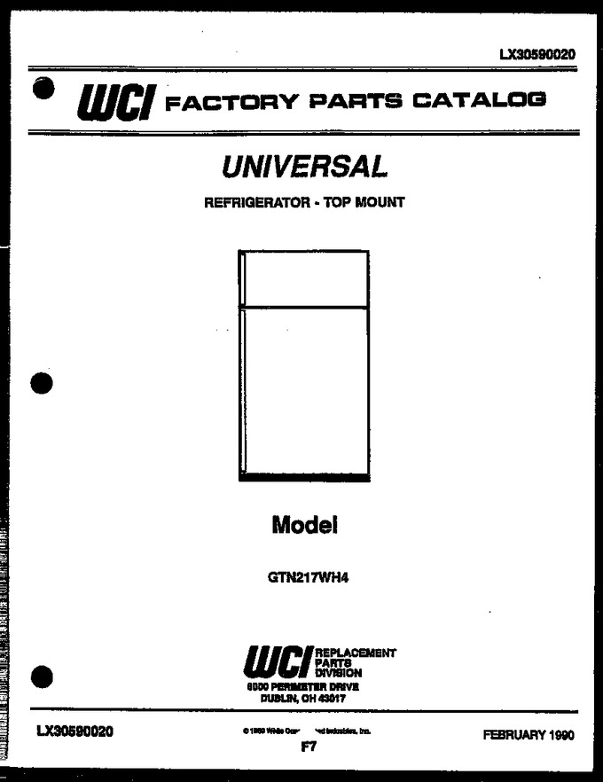 Diagram for GTN217WHF4