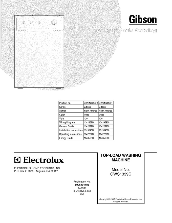 Diagram for GWS1339CS1