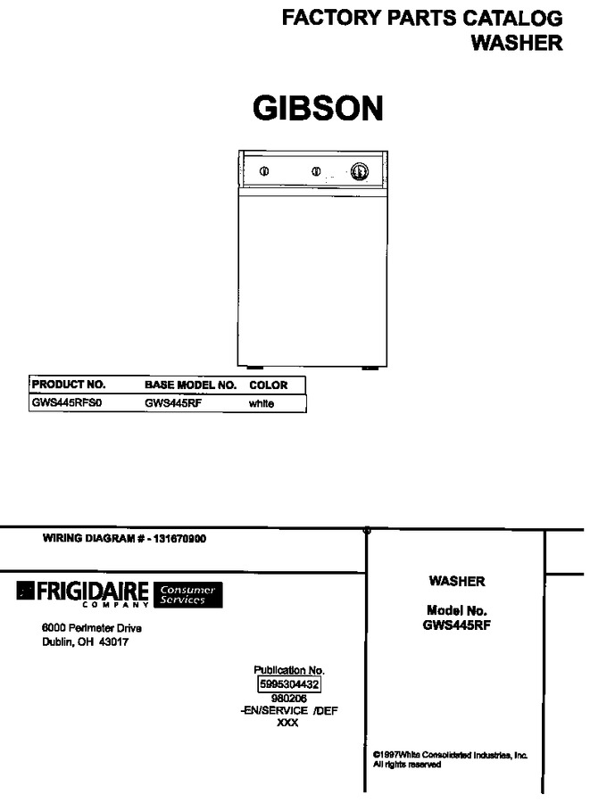Diagram for GWS445RFS0