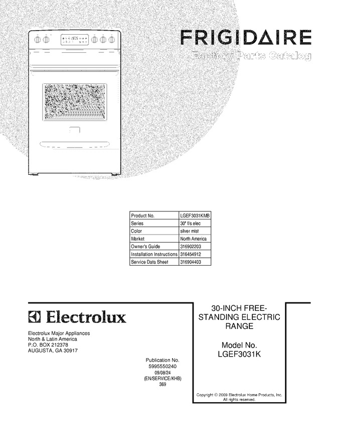 Diagram for LGEF3031KMB