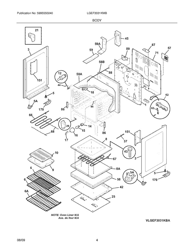 Diagram for LGEF3031KMB