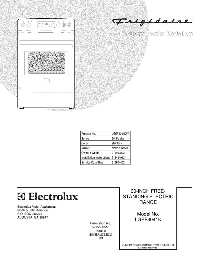 Diagram for LGEF3041KFA