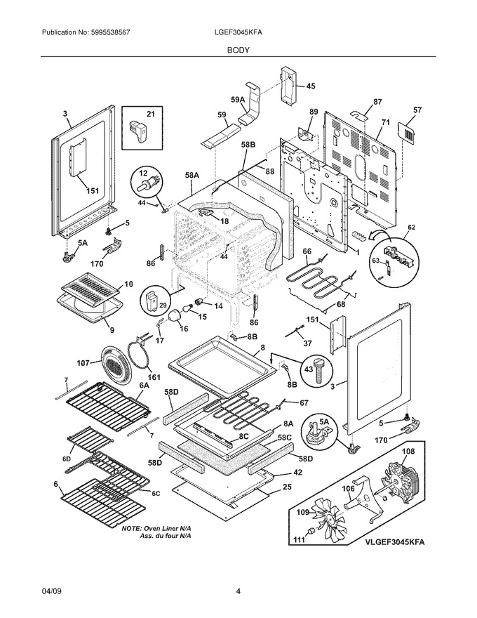 Diagram for LGEF3045KFA