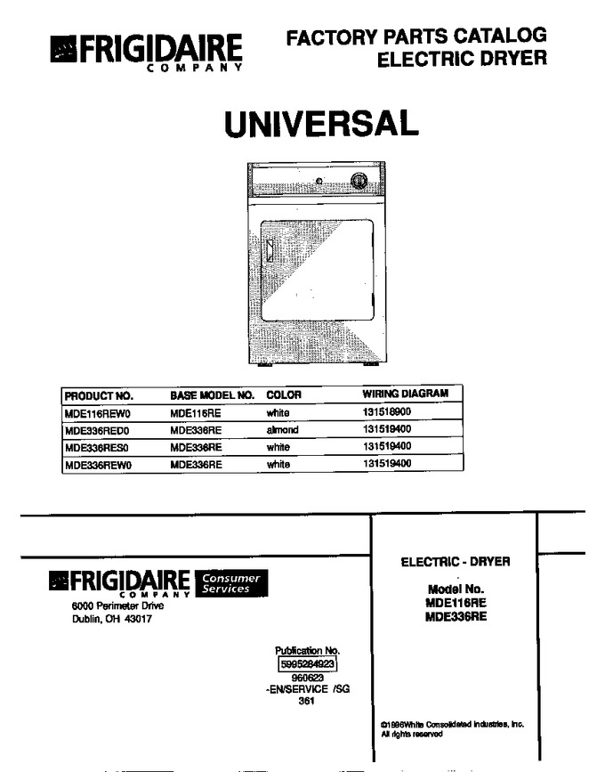 Diagram for MDE116REW0