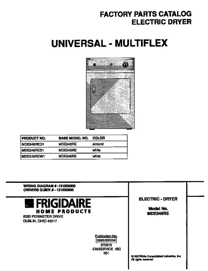 Diagram for MDE546REW1