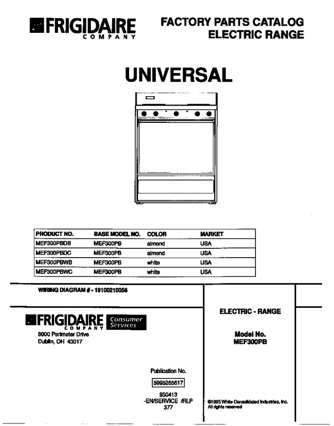 Diagram for MEF300PBWB