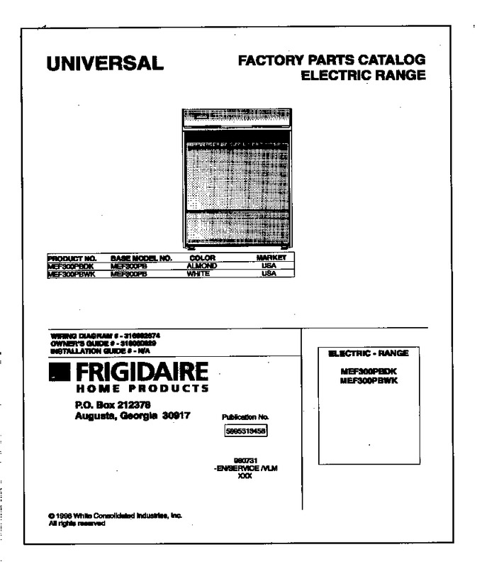 Diagram for MEF300PBWK