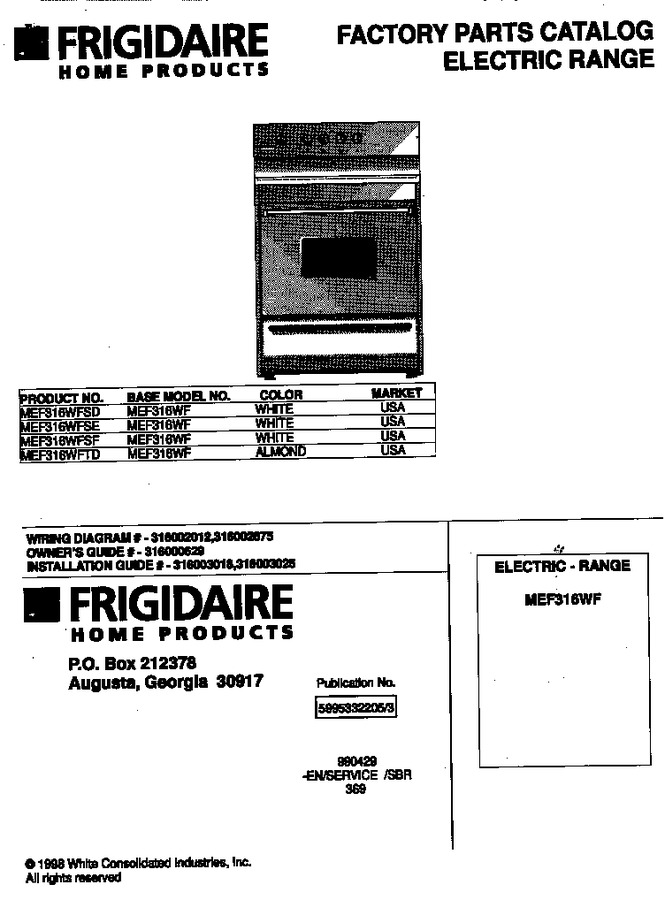 Diagram for MEF316WFSE