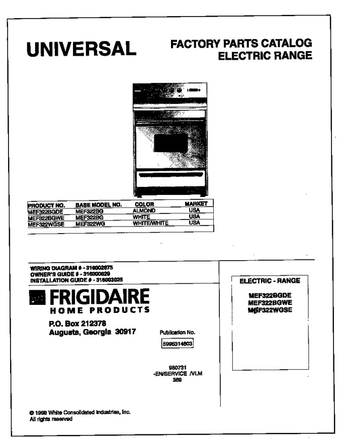 Diagram for MEF322BGWE
