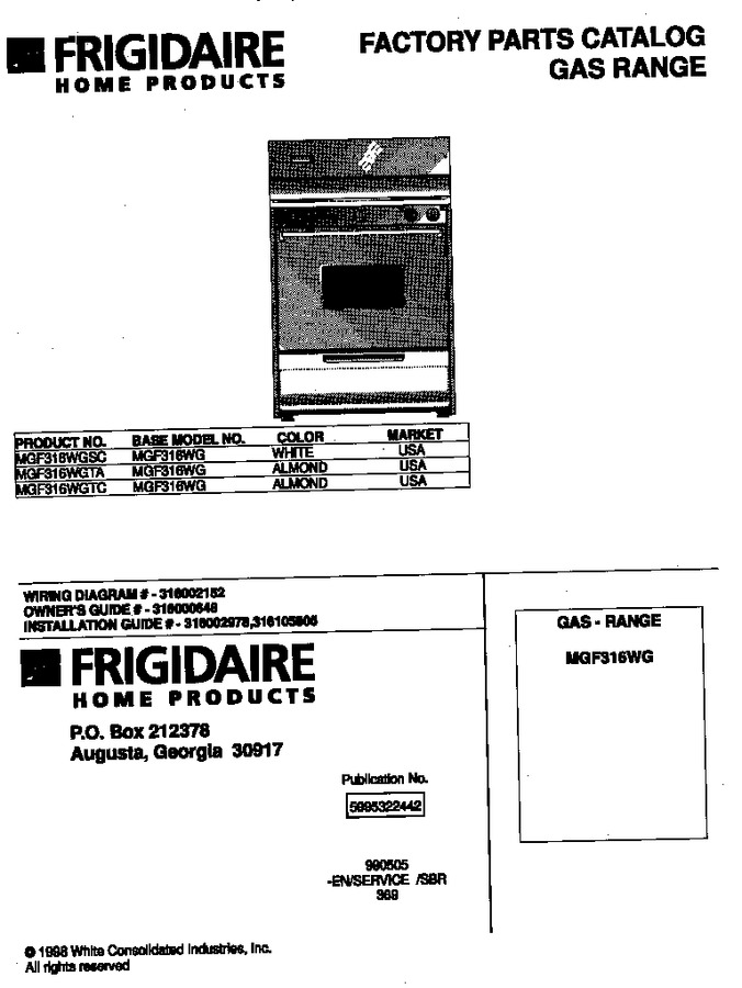 Diagram for MGF316WGTC