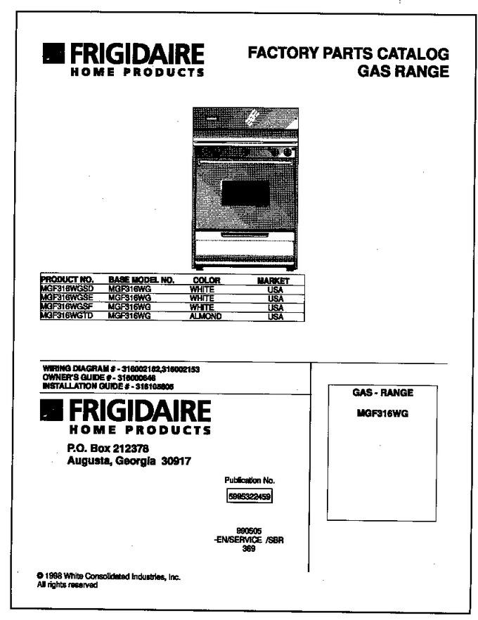 Diagram for MGF316WGSD