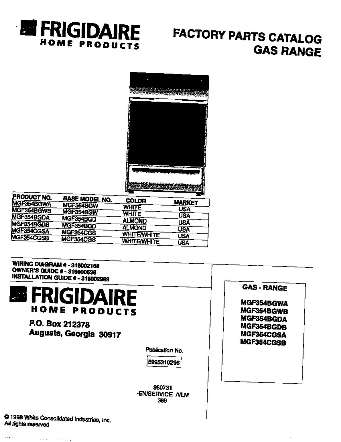 Diagram for MGF354CGSB