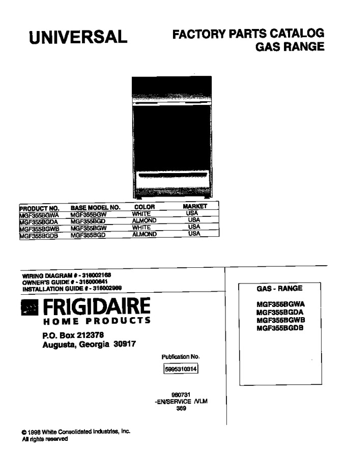 Diagram for MGF355BGDB