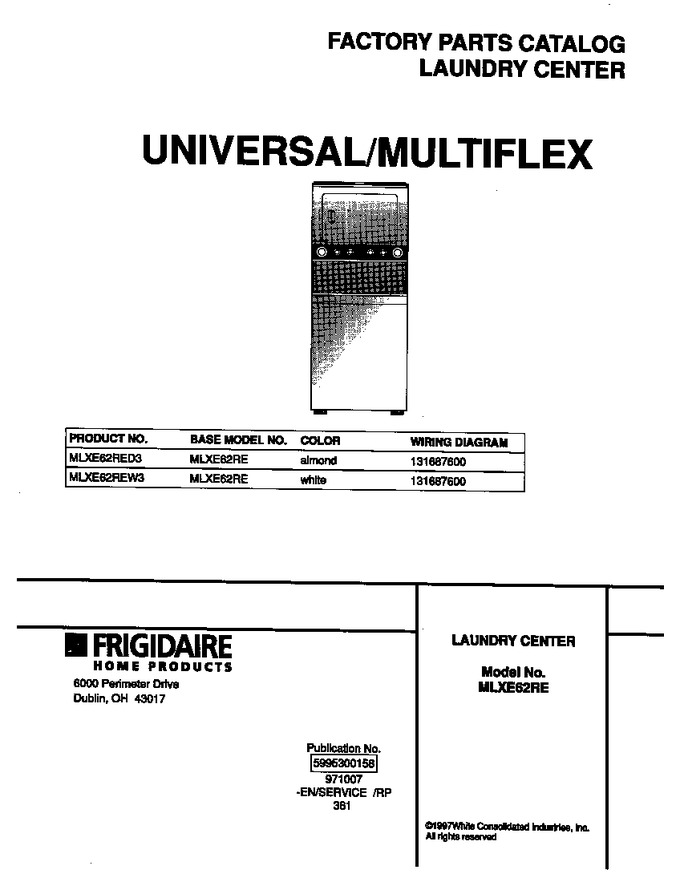 Diagram for MLXE62REW3