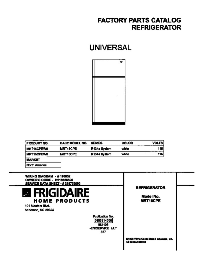 Diagram for MRT15CPEW8