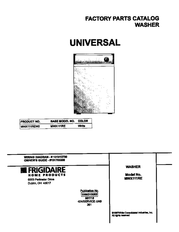 Diagram for MWX111REW2