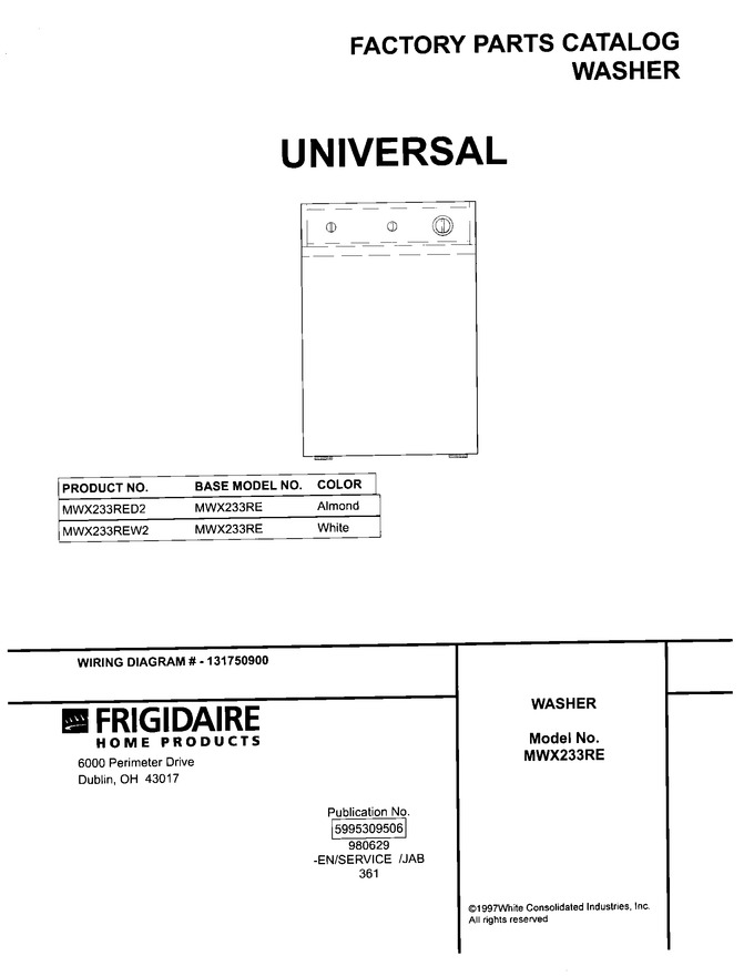 Diagram for MWX233REW2