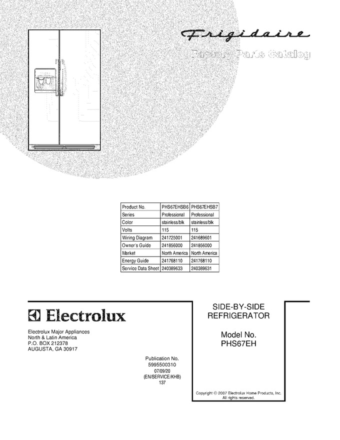 Diagram for PHS67EHSB7