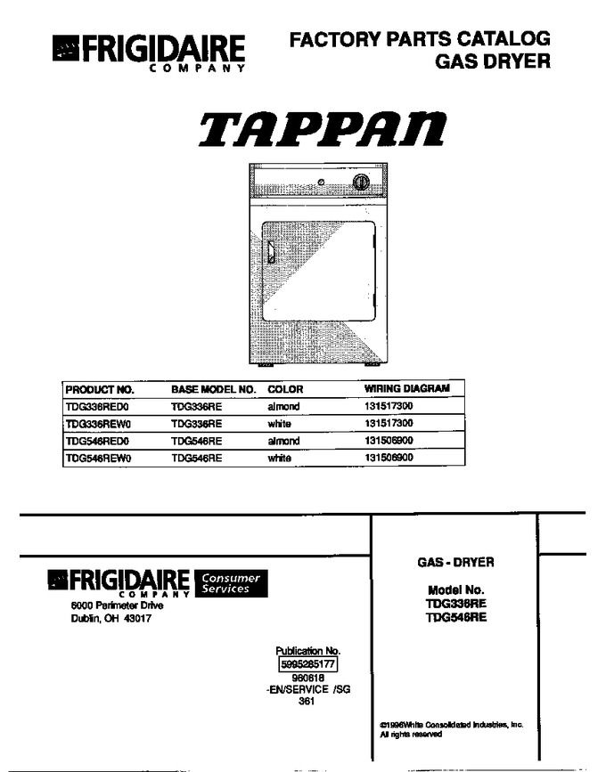 Diagram for TDG546RED0