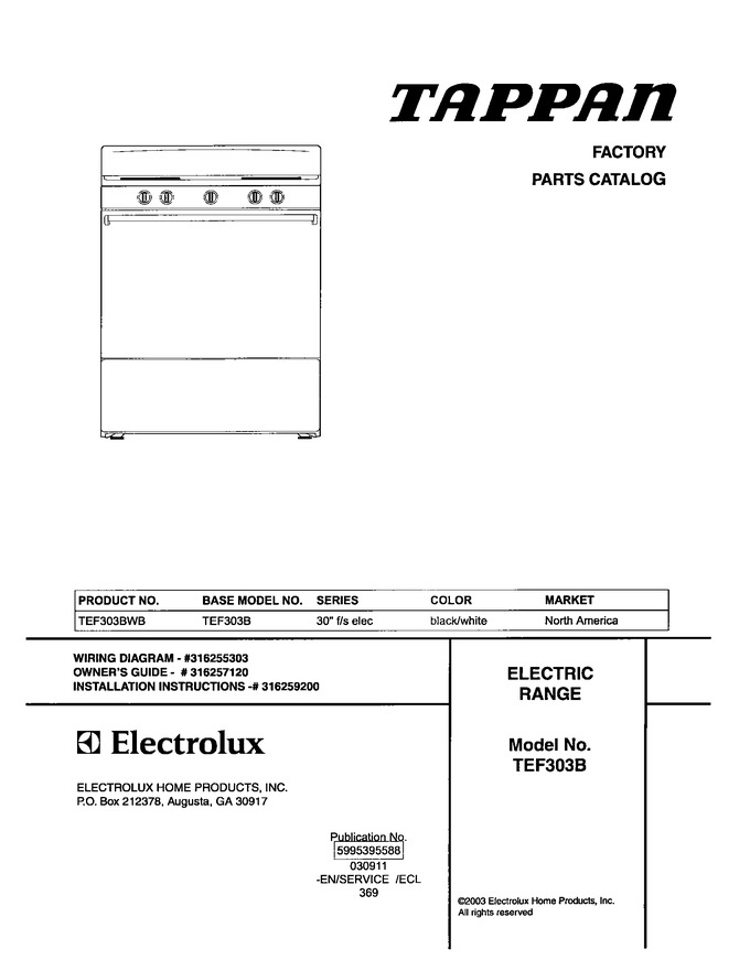 Diagram for TEF303BWB