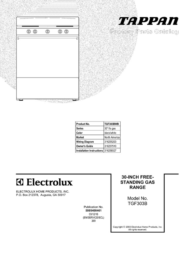 Diagram for TGF303BWB