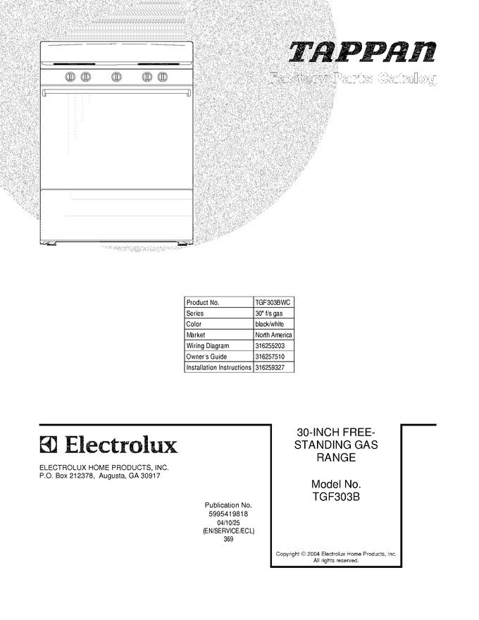 Diagram for TGF303BWC