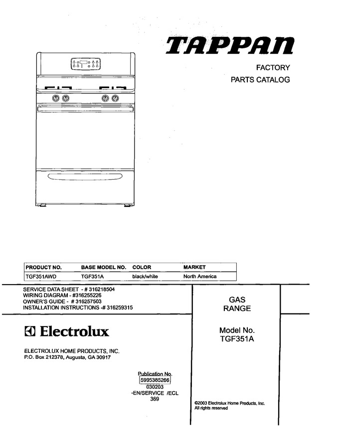 Diagram for TGF351AWD
