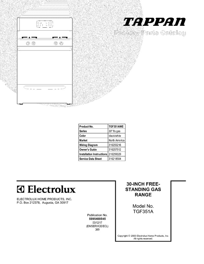 Diagram for TGF351AWE