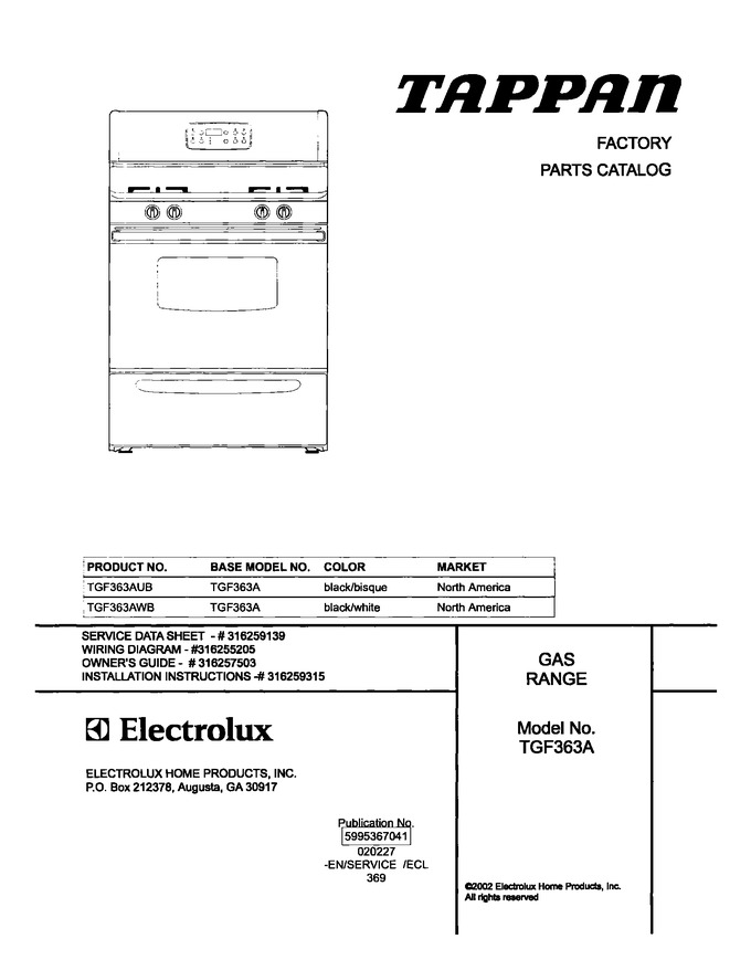 Diagram for TGF363AUB