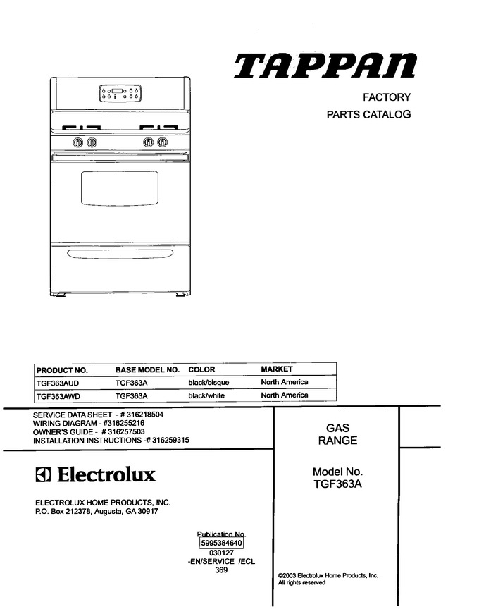 Diagram for TGF363AUD
