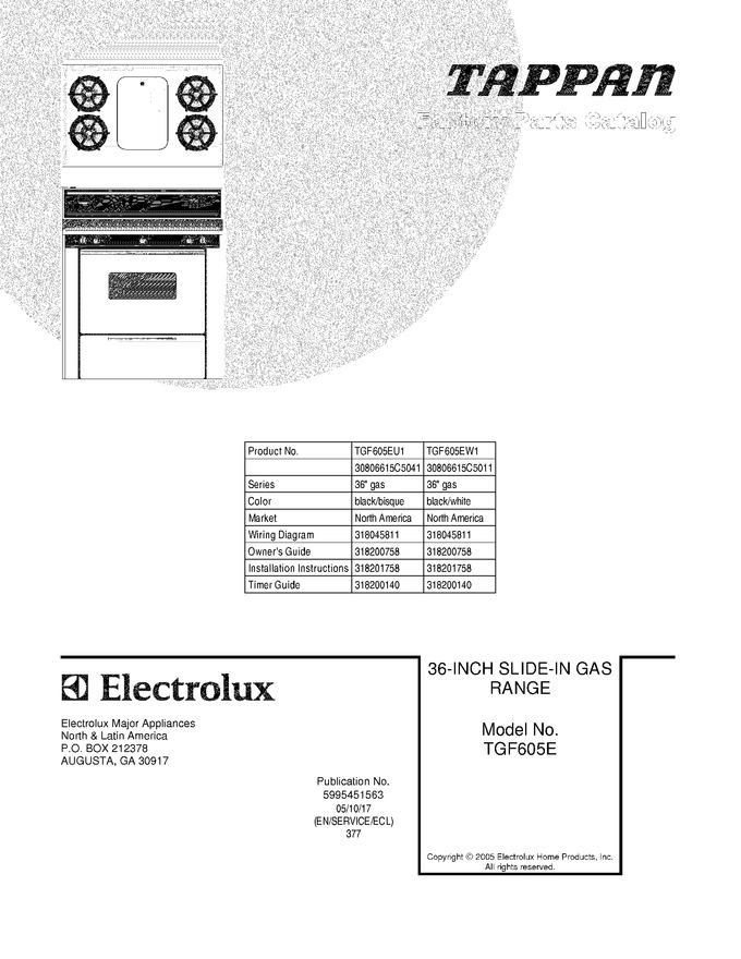 Diagram for TGF605EW1