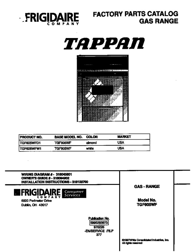 Diagram for TGF605WFD1