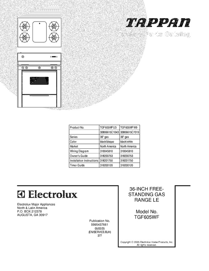 Diagram for TGF605WFW9
