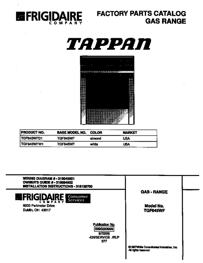 Diagram for TGF645WFD1