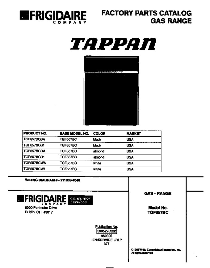 Diagram for TGF657BCWA