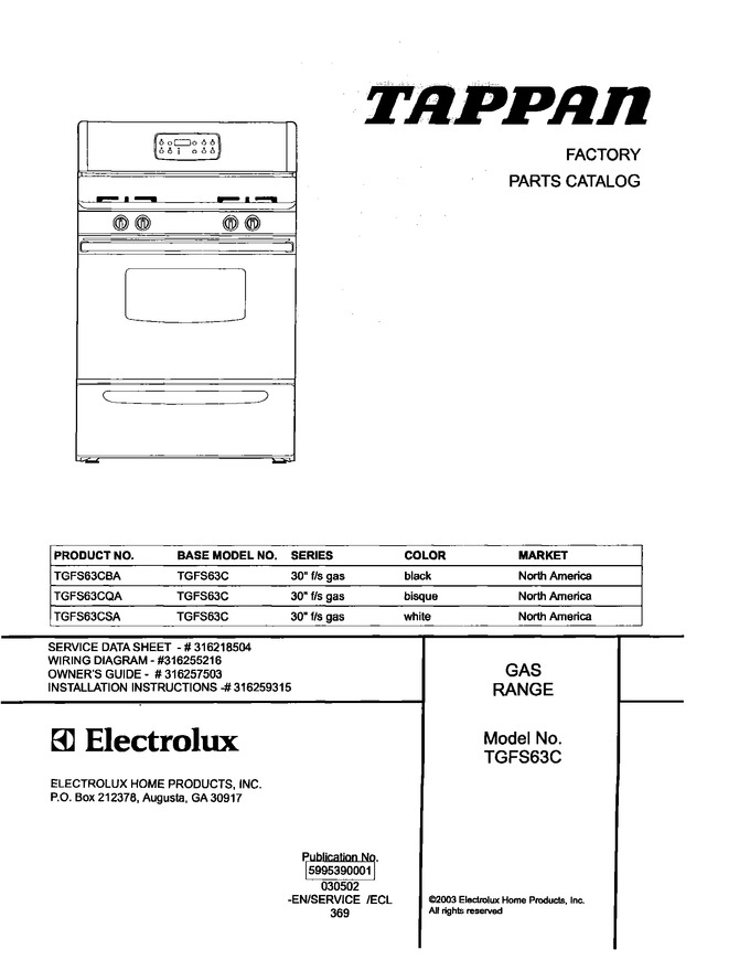 Diagram for TGFS63CSA