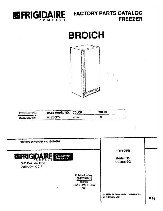 Diagram for UL2030ECW8