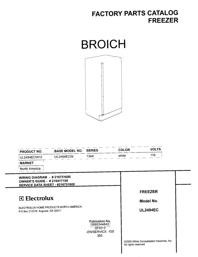 Diagram for UL2494ECW10