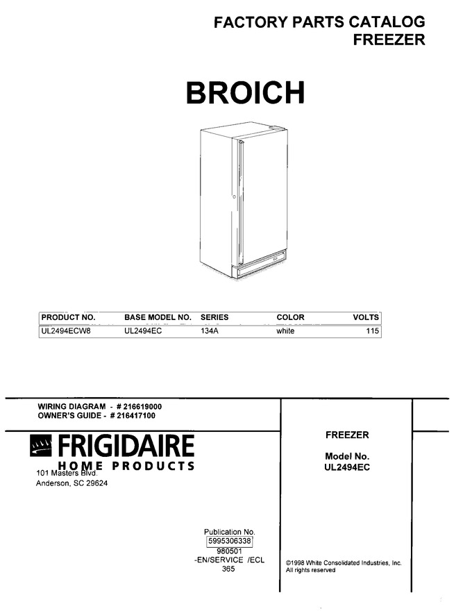 Diagram for UL2494ECW8