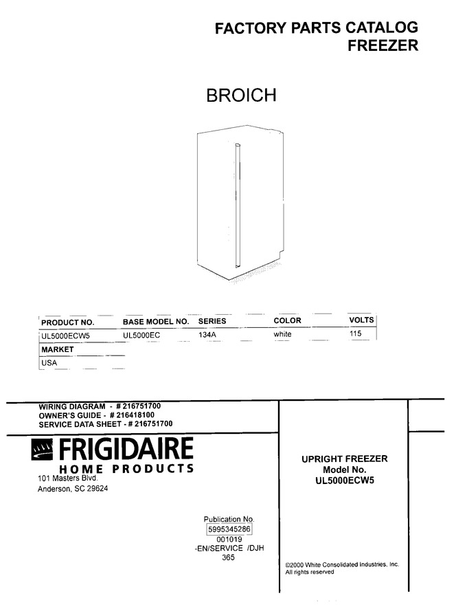 Diagram for UL5000ECW5