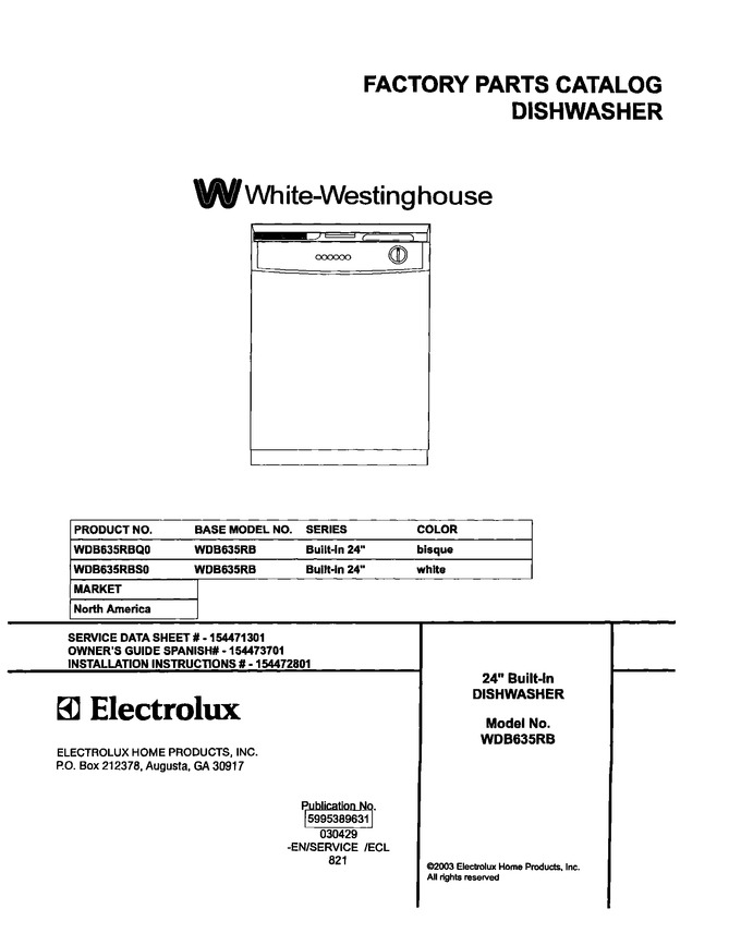 Diagram for WDB635RBQ0