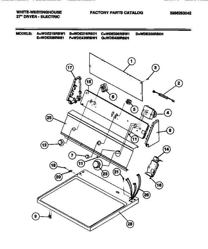 Diagram for WDE216RBW1