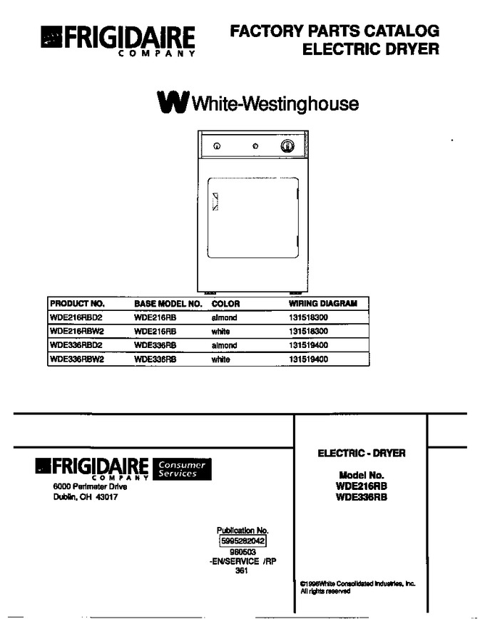 Diagram for WDE216RBD2