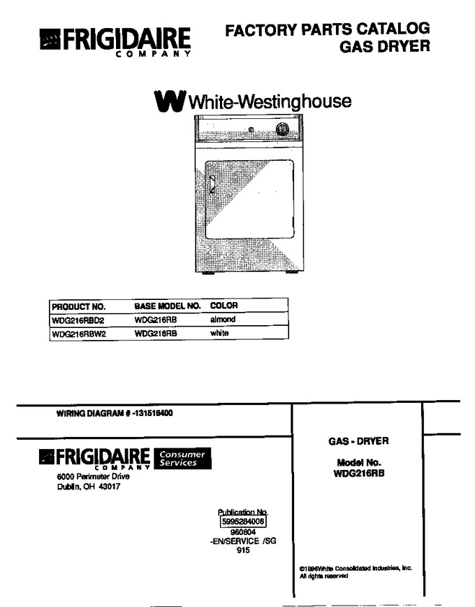 Diagram for WDG216RBW2