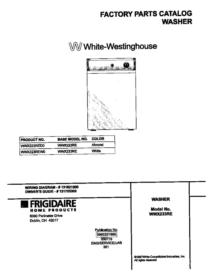 Diagram for WWX223REW0