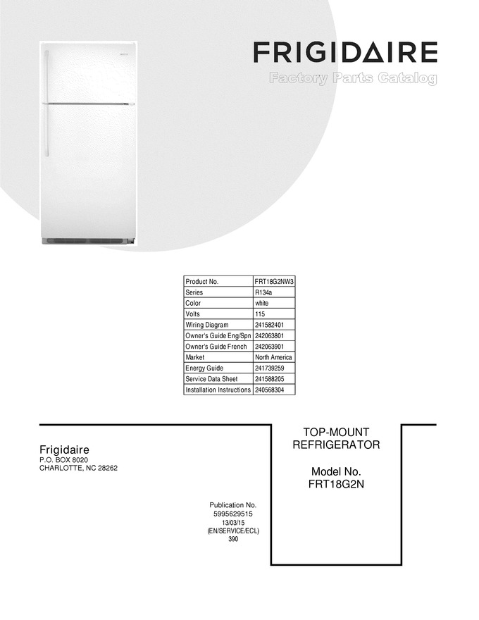 Diagram for FRT18G2NW3