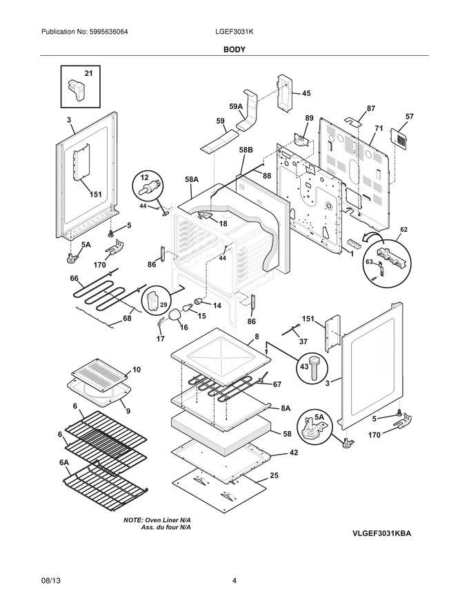 Diagram for LGEF3031KWA